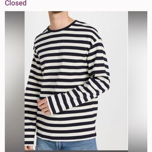 Closed Striped Long Sleeve Tee heavy weight